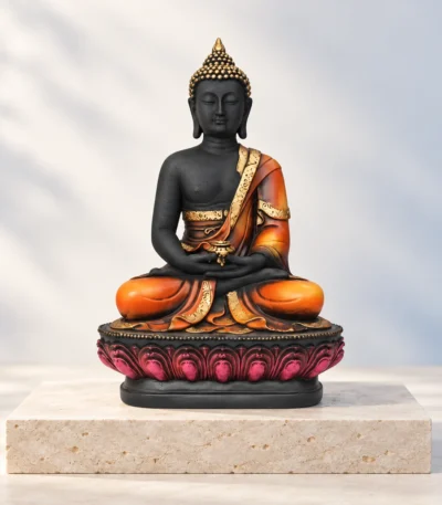 Styled product image of Black Buddha with Orange Robe