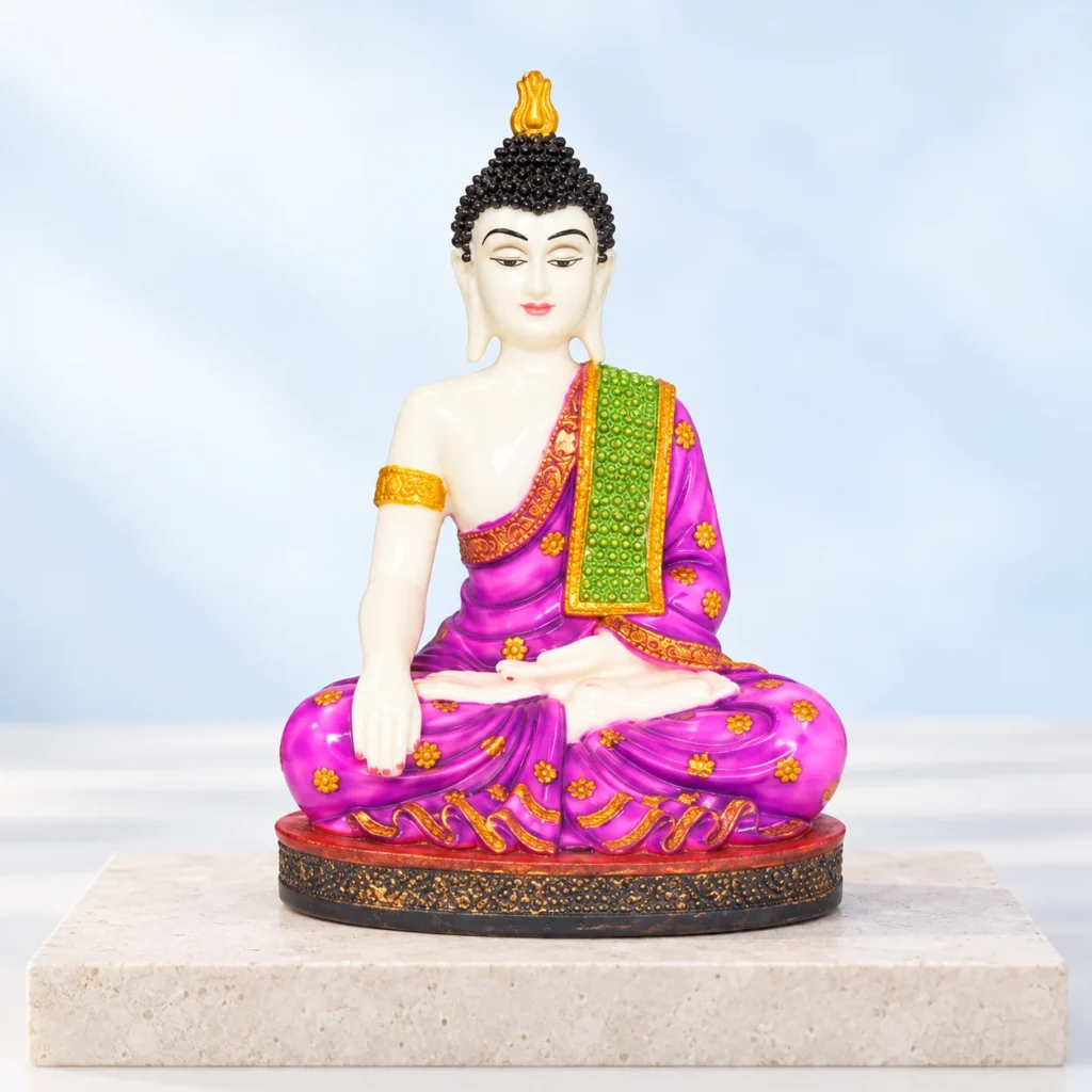 Styled product image of Purple Shawl Seated Buddha