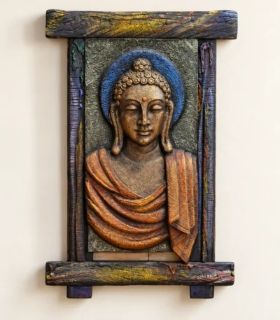 Styled product image of Antique-Style Buddha Wood Panel