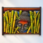 Styled product image of Bamboo Buddha Face Wall Art