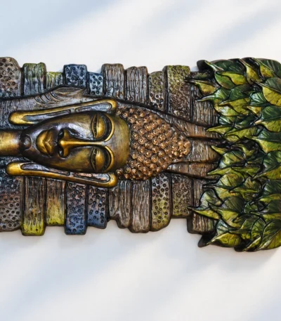 Styled product image of Buddha Face and Bamboo Wall Décor