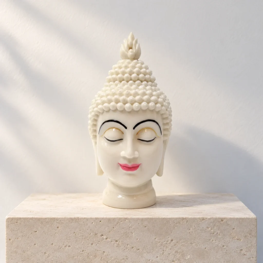 Styled product image of White Buddha Face Accent