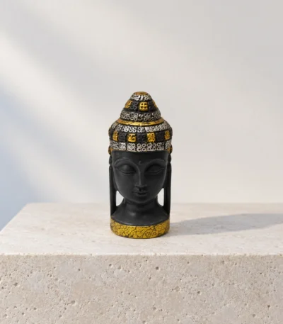 Styled product image of Black Buddha Miniature with Gold Details