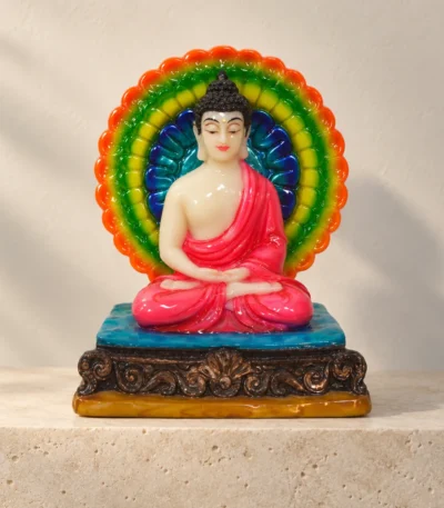 Styled product image of Orange Buddha with Floral Halo