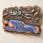 Styled product image of Reclining Buddha with Leaf and Flowers